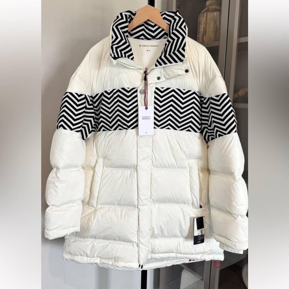 Perfect Moment Polar Puffer Knit Panel Quilted Down Snow White Ski Jacket